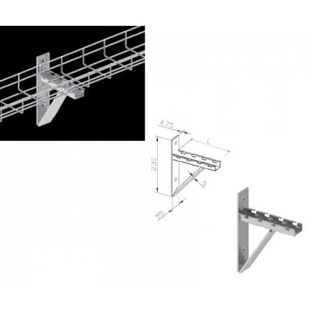 Kable Kontrol 8'' Cantilever Wall Mount Bracket KK-CWB-8